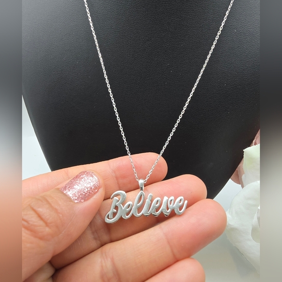 ❤️ I BELIEVE STERLING SILVER NECKLACE - Picture 3 of 3